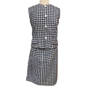 Vintage 60’s era navy and white cord Houndstooth two piece set approx size 6